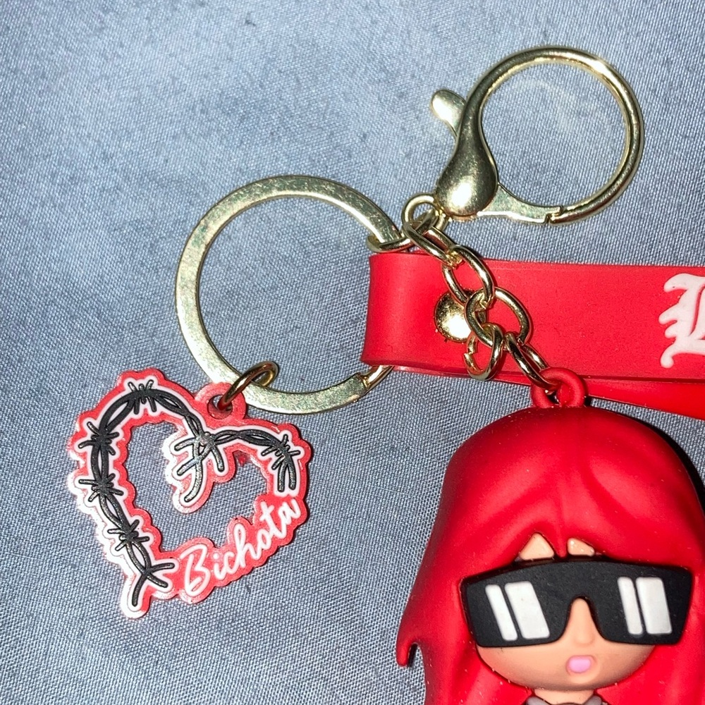 Karol G Red and Black Bichota Keychain/Bag Charm - Picture 3 of 4